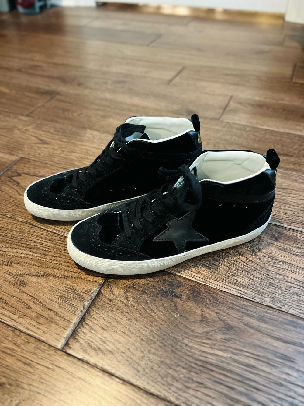 Golden Goose MidStar Limited Edition Black and White High Top Sneakers - Size 37